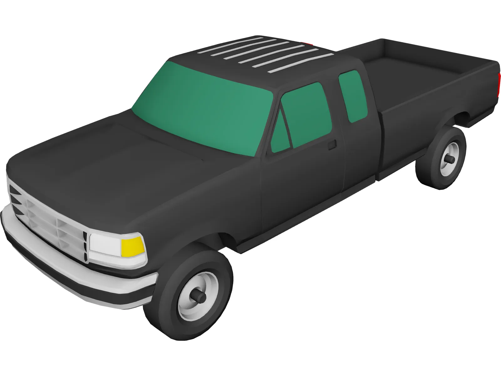 Ford F-350 Pickup Extended Cab (1993) 3D Model