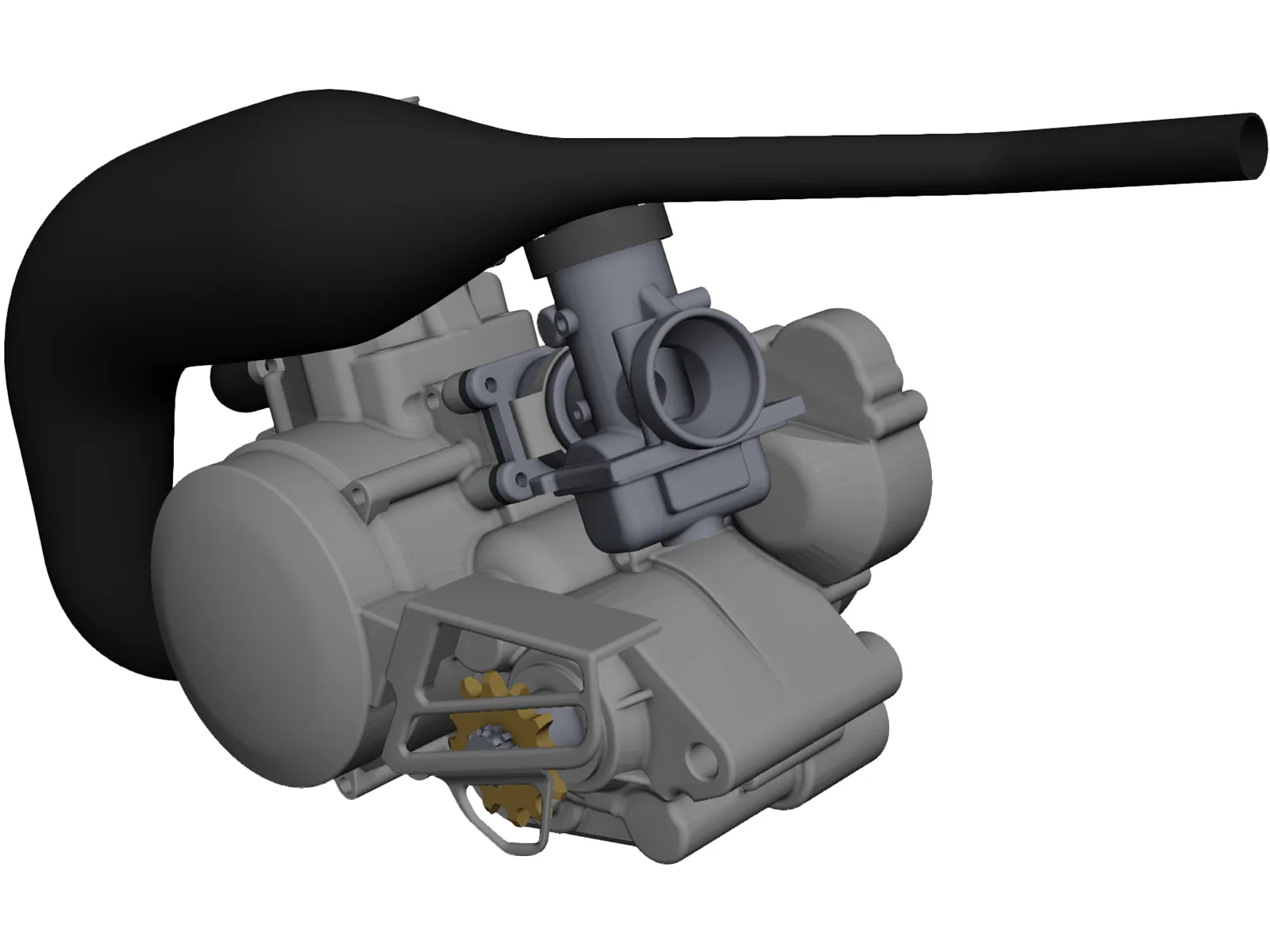 Two Stroke 125cc Engine 3D Model