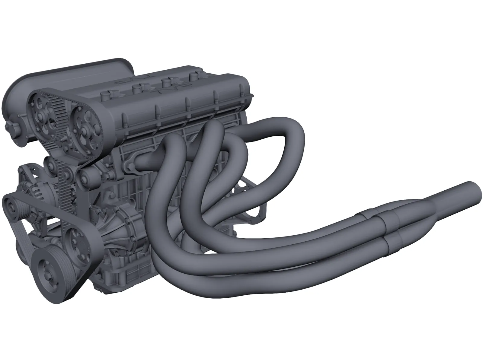 4-Cylinder 2L Engine 3D Model