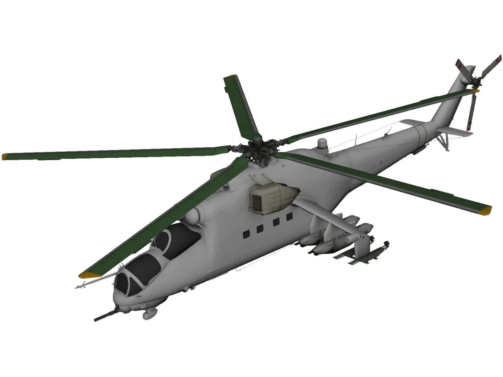 Mil Mi-24 Hind D 3D Model