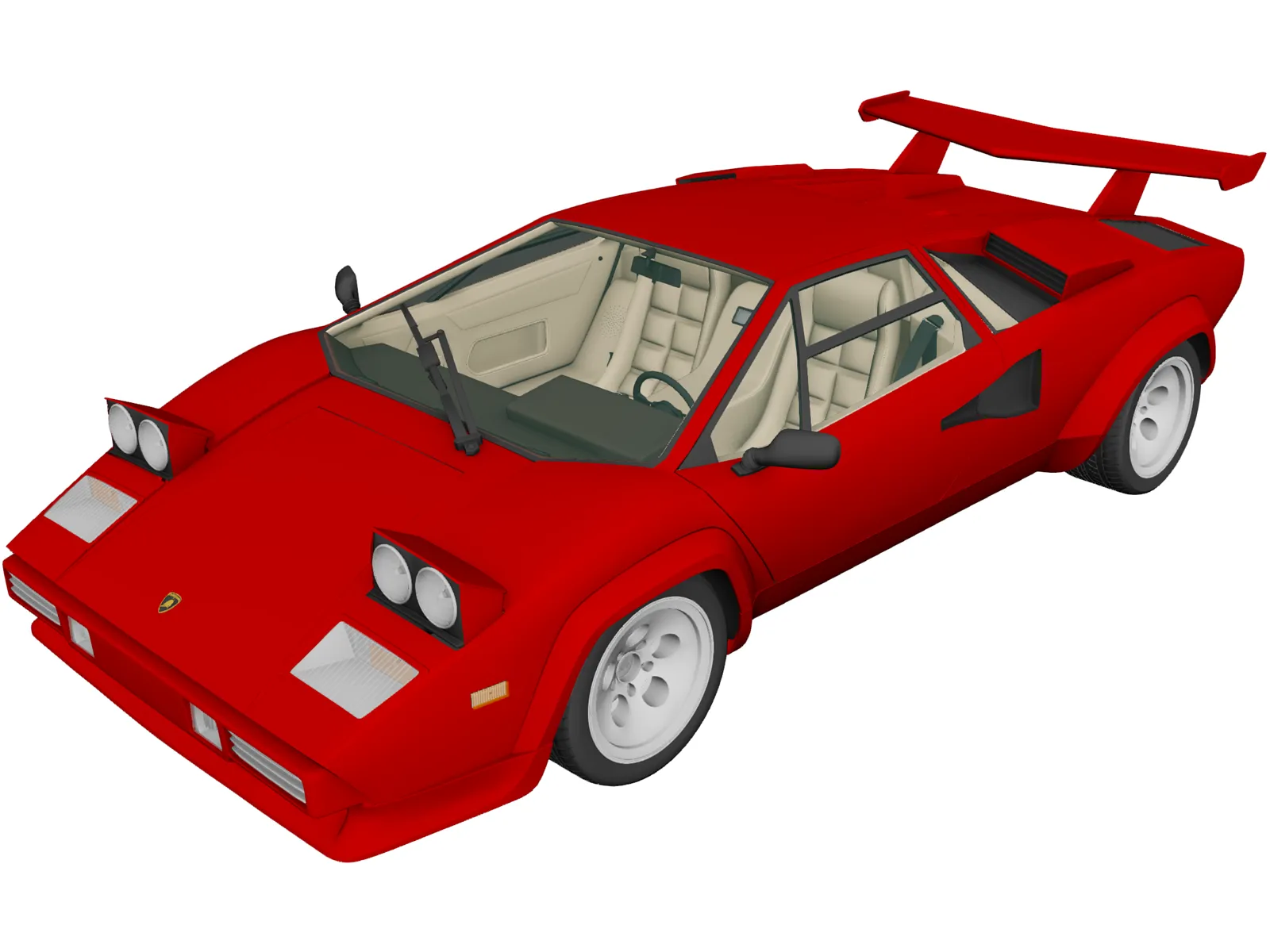 Lamborghini Countach 5000 QV (1985) 3D Model