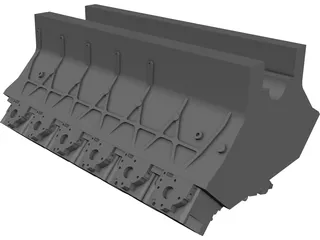 V12 Diesel Engine 3D Model