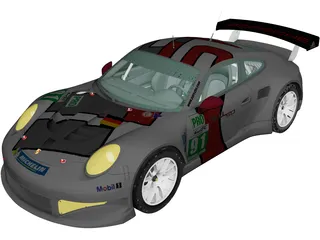Porsche 911 RSR (2013) 3D Model