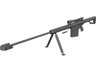 M82A1 Barrett .50 BMG 3D Model