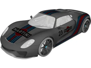 Porsche 918 Spyder Martini (2013) 3D Model