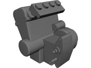 Suzuki Hayabusa Engine CAD 3D Model