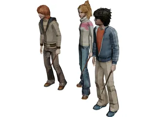 Harry Potter Characters 3D Model