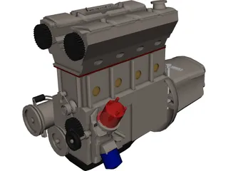 V8 Engine 3D Model