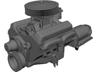 Chevrolet Chevelle V8 Engine CAD 3D Model