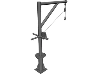 Davit Crane 1000 lbs CAD 3D Model