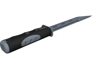 Tanto Tactical Knife CAD 3D Model