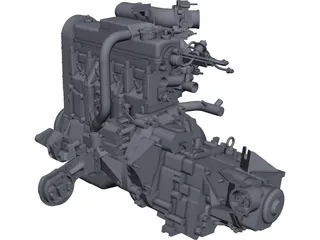 Vaz 21083 Engine CAD 3D Model