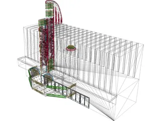 Artist Marquee with Neons 3D Model