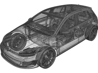 Volkswagen Golf GTI (2010) 3D Model