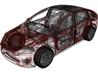 Tesla Model X (2017) 3D Model