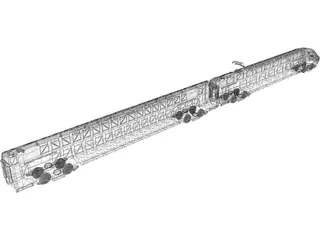 German Intercity Train 3D Model