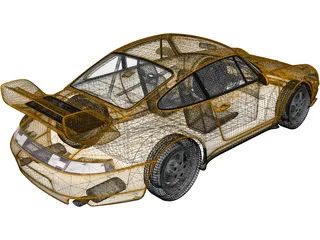 Porsche 911 Carrera Clubsport (1995) 3D Model
