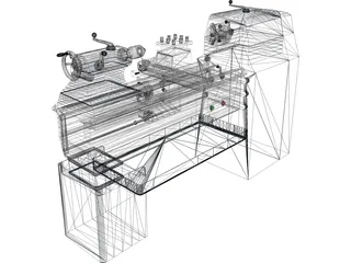 Industrial Lathe 3D Model