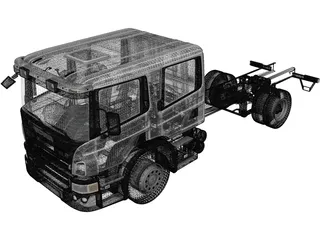 Scania CrewCab CP28 Chassis Truck (2011) 3D Model