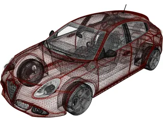 Alfa Romeo Giulietta Quadrifoglio Verde (2014) 3D Model