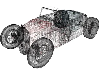 Hot-Rod Flamming 3D Model