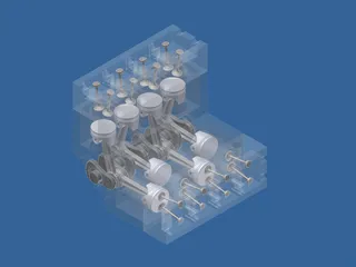 V8 Engine 3D Model