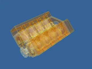 V8 Engine 3D Model