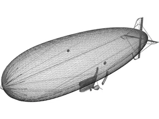 Goodyear Airship Blimp 3D Model