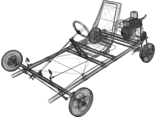 Tecumseh 4 Stroke Go Cart 3D Model