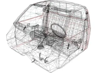 Interior Toyota Pickup (1990) 3D Model