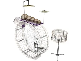 Antique Drum Kit 3D Model
