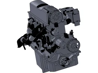 Ford 2.3 Engine 3D Model