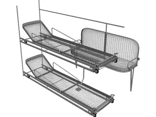Rear Seats for Ambulance 3D Model