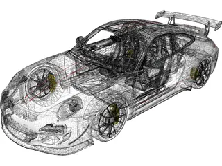 Porsche 911 GT3 RS 4.0 (2011) 3D Model