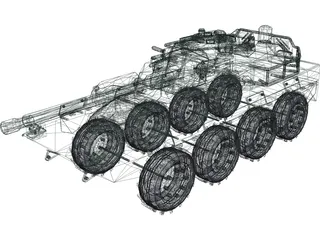 Armoured Car 8x8 3D Model