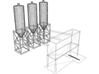 Concrete Batching Plant 3D Model