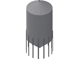 Hopper Tank 15 Foot 8 Ring 3D Model