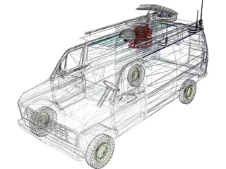 Television Live Truck 3D Model