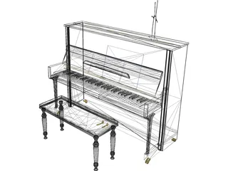 Piano 18th century 3D Model