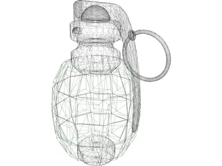 40 Segments Hand Grenade 3D Model