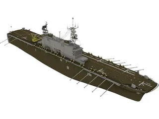 USS Tarawa LHA1 3D Model