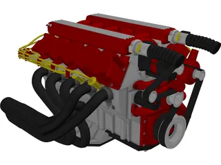 Dodge Viper V10 Engine 3D Model