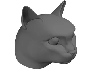 Cat Head 3D Model
