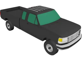 Ford F-350 Pickup Extended Cab (1993) 3D Model