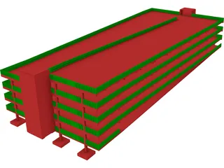 Spiral Style Multi Story Car Park 3D Model