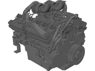 Cummins QSK38-G Diesel Engine 3D Model