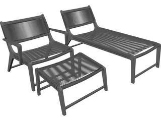 Oceans Lounge Chair 3D Model