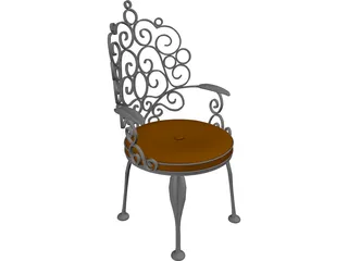 Ornate Patio Chair 3D Model