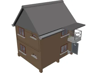 Wood House 3D Model