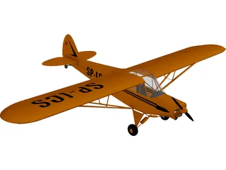 Piper PA-18 Supercub 3D Model